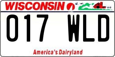WI license plate 017WLD