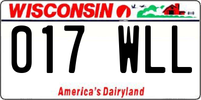 WI license plate 017WLL