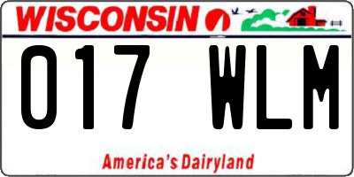 WI license plate 017WLM