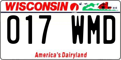 WI license plate 017WMD