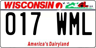 WI license plate 017WML