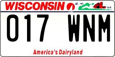 WI license plate 017WNM