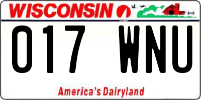 WI license plate 017WNU