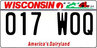 WI license plate 017WOQ