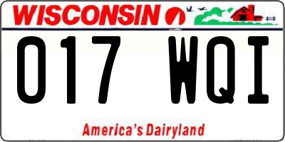 WI license plate 017WQI