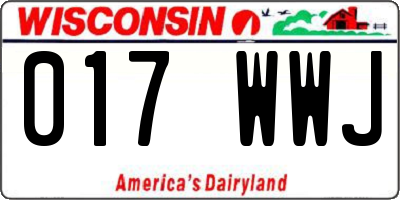WI license plate 017WWJ