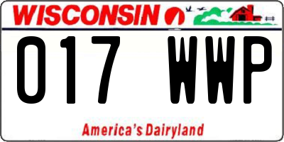 WI license plate 017WWP
