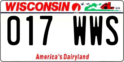 WI license plate 017WWS