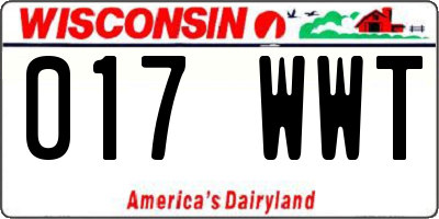 WI license plate 017WWT