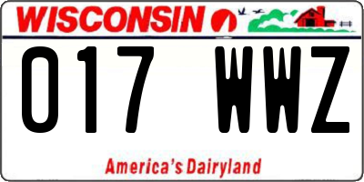WI license plate 017WWZ