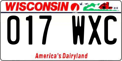 WI license plate 017WXC