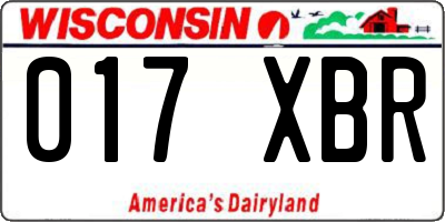 WI license plate 017XBR