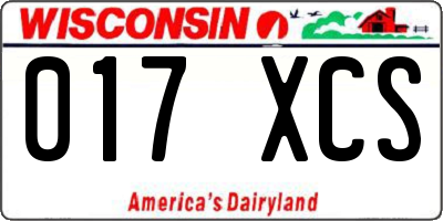 WI license plate 017XCS