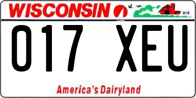 WI license plate 017XEU