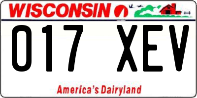 WI license plate 017XEV