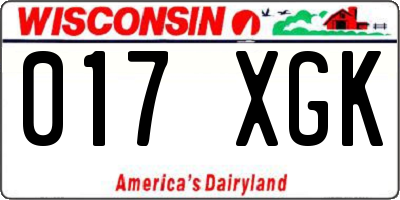 WI license plate 017XGK