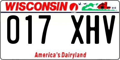 WI license plate 017XHV