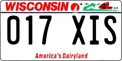 WI license plate 017XIS