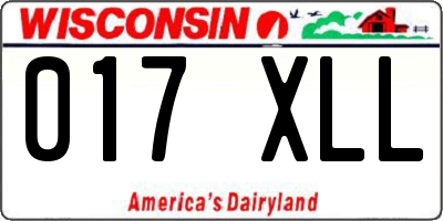 WI license plate 017XLL