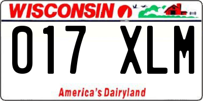 WI license plate 017XLM
