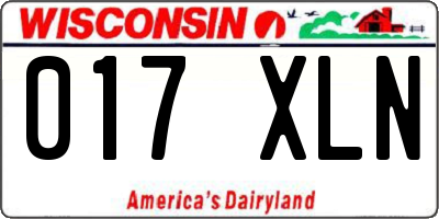 WI license plate 017XLN