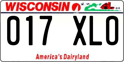 WI license plate 017XLO