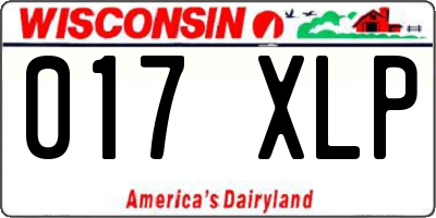 WI license plate 017XLP