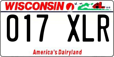 WI license plate 017XLR