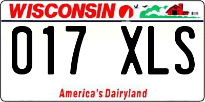 WI license plate 017XLS