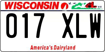 WI license plate 017XLW