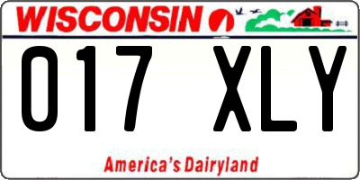 WI license plate 017XLY