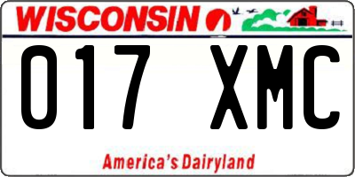WI license plate 017XMC