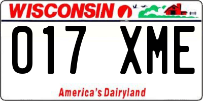 WI license plate 017XME