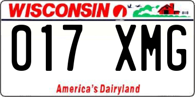 WI license plate 017XMG