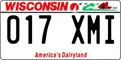 WI license plate 017XMI