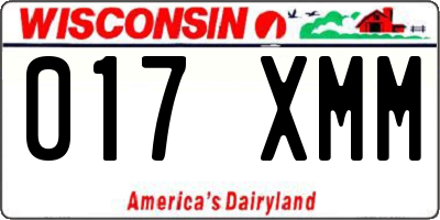 WI license plate 017XMM
