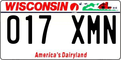 WI license plate 017XMN