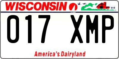WI license plate 017XMP