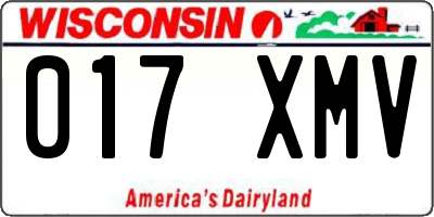 WI license plate 017XMV