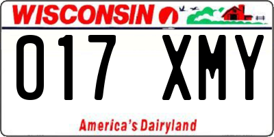 WI license plate 017XMY