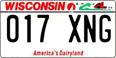 WI license plate 017XNG