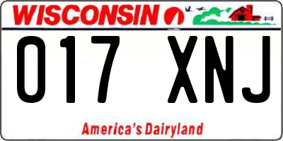 WI license plate 017XNJ