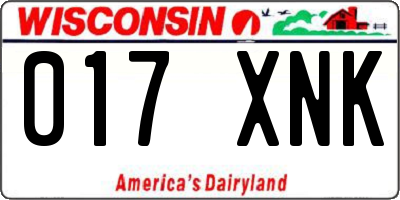 WI license plate 017XNK