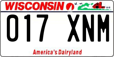 WI license plate 017XNM