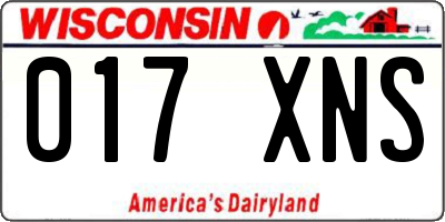 WI license plate 017XNS