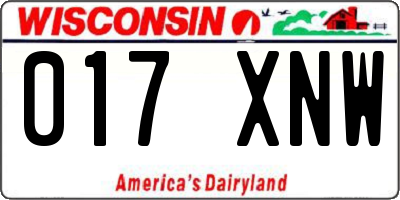 WI license plate 017XNW