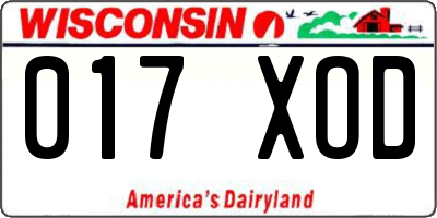 WI license plate 017XOD