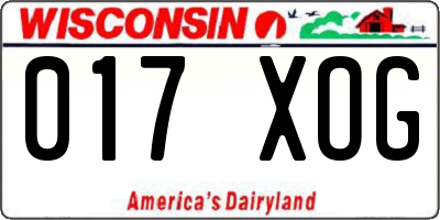 WI license plate 017XOG