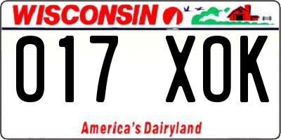 WI license plate 017XOK