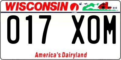 WI license plate 017XOM